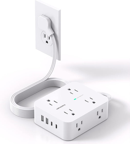 Hanycony Surge Protector Power Strip, Extension Cord with Multiple Outlets